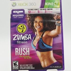 Zumba Fitness Rush Microsoft Xbox 360 Kinect Video Game Complete Tested Workout